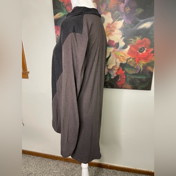 Alembika gray and Brown Elegant Butter Soft asymmetrical tunic Sz 3 Lagenlook - Picture 3 of 8